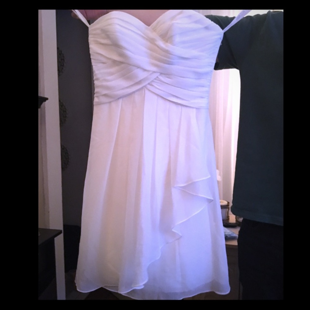 White strapless dress
